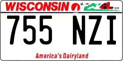 WI license plate 755NZI