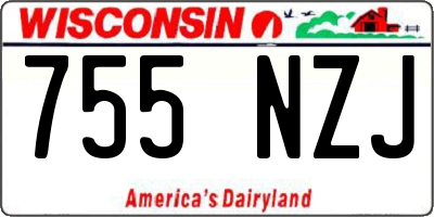 WI license plate 755NZJ