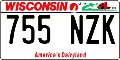 WI license plate 755NZK