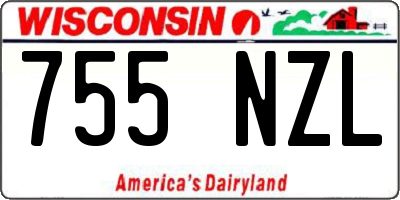 WI license plate 755NZL