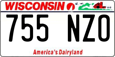 WI license plate 755NZO