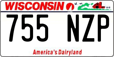WI license plate 755NZP