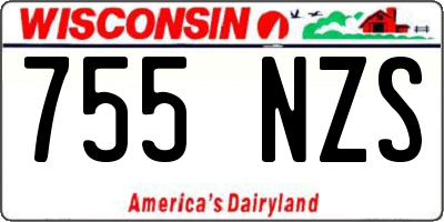 WI license plate 755NZS
