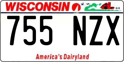 WI license plate 755NZX