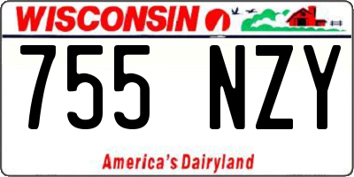 WI license plate 755NZY