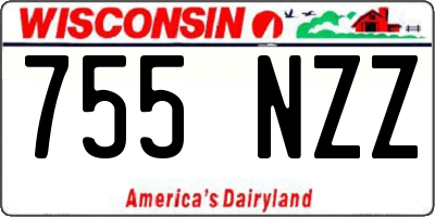 WI license plate 755NZZ