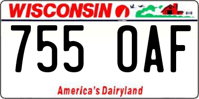 WI license plate 755OAF