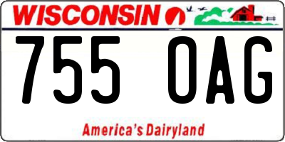 WI license plate 755OAG
