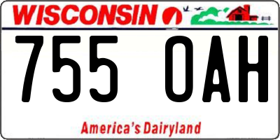 WI license plate 755OAH