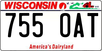WI license plate 755OAT