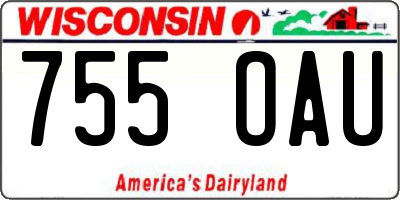 WI license plate 755OAU