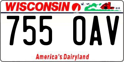 WI license plate 755OAV