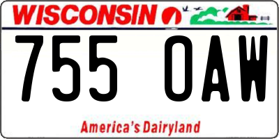 WI license plate 755OAW