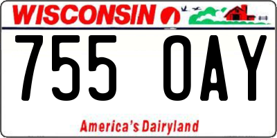 WI license plate 755OAY