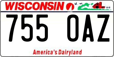 WI license plate 755OAZ