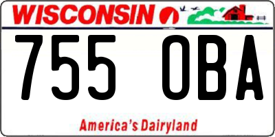 WI license plate 755OBA