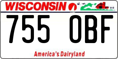 WI license plate 755OBF