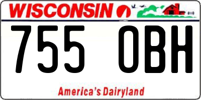WI license plate 755OBH
