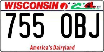 WI license plate 755OBJ