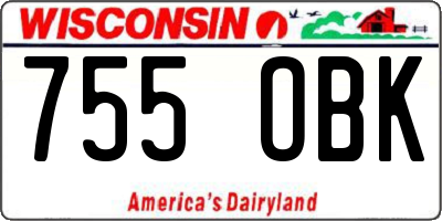 WI license plate 755OBK