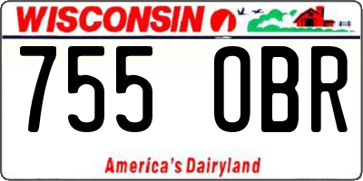 WI license plate 755OBR