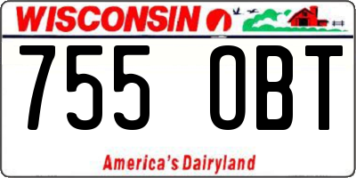 WI license plate 755OBT