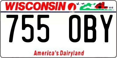 WI license plate 755OBY