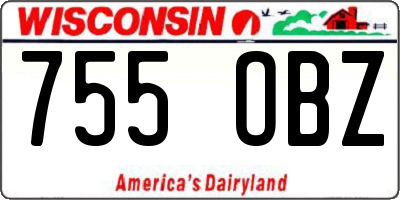 WI license plate 755OBZ