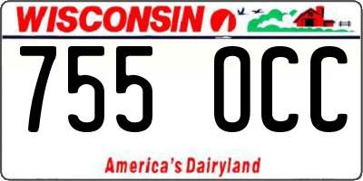 WI license plate 755OCC