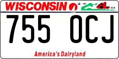WI license plate 755OCJ