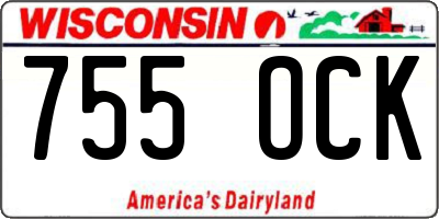 WI license plate 755OCK