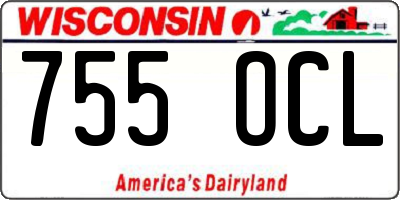WI license plate 755OCL