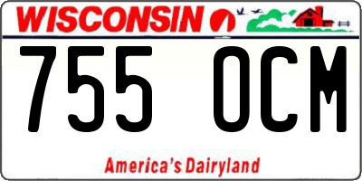 WI license plate 755OCM