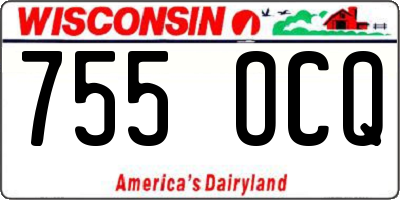 WI license plate 755OCQ