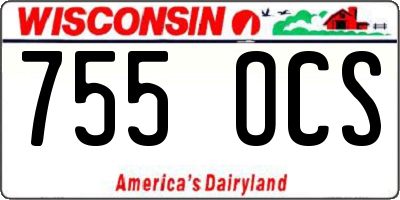 WI license plate 755OCS