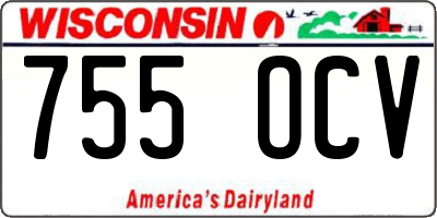 WI license plate 755OCV
