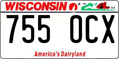 WI license plate 755OCX