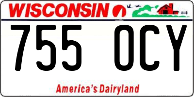 WI license plate 755OCY