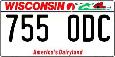WI license plate 755ODC