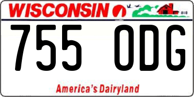 WI license plate 755ODG