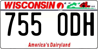 WI license plate 755ODH