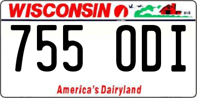 WI license plate 755ODI