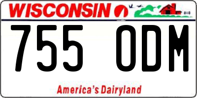 WI license plate 755ODM