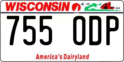 WI license plate 755ODP