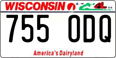 WI license plate 755ODQ