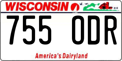 WI license plate 755ODR