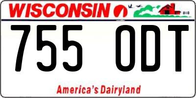 WI license plate 755ODT