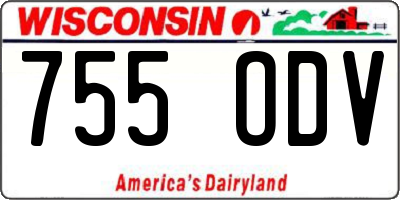WI license plate 755ODV