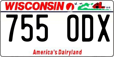 WI license plate 755ODX