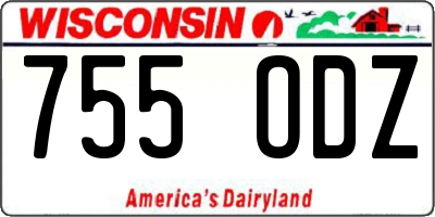 WI license plate 755ODZ